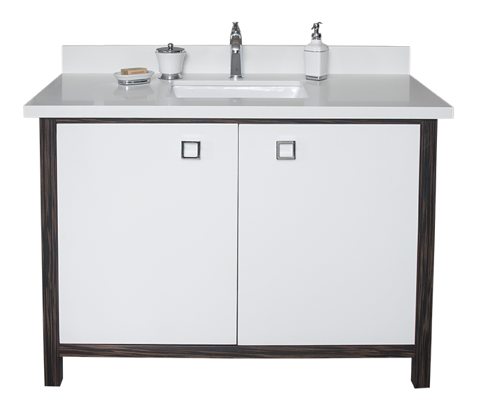 25 Zebra Wood Vanity Base at Creation Hospitality